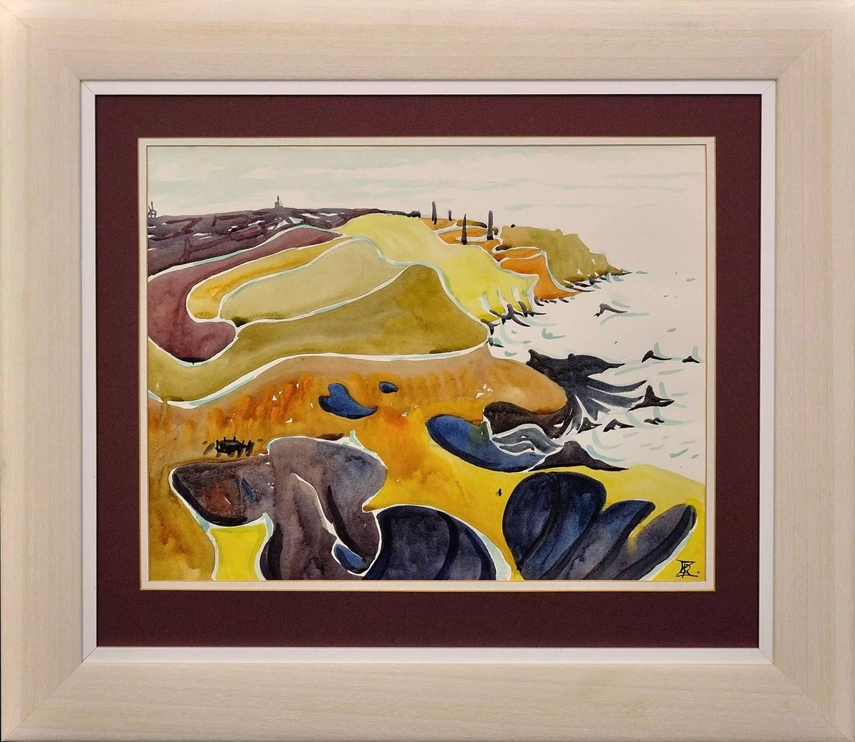 Rosemary Ziar 1919–2003. Cornish. The North Coast Of Cornwall, Penwith. 1970s Painting.